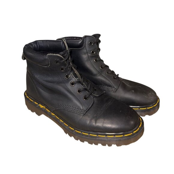 Vintage Dr. Martens 939 Black Leather Lace-Up Boots Goth Grunge Womens Size 6 - Picture 1 of 12